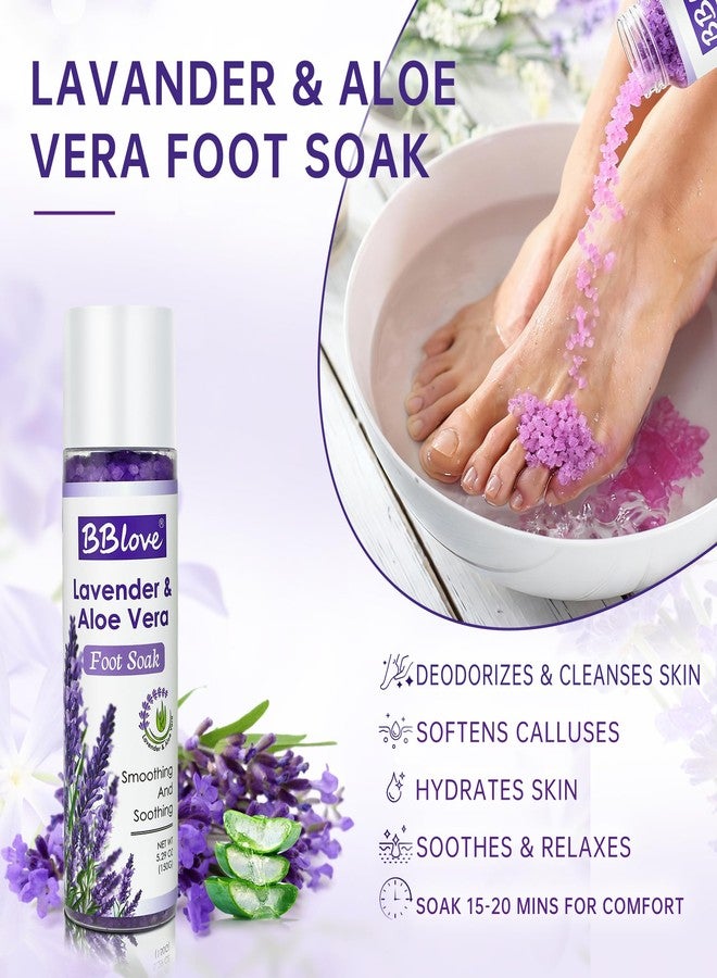 BBLOVE Lavender Foot Soak Set - Moisturizing Gel Socks, Foot File,Salt, Scrub, Foot Cream-5-in-1 Spa Care Kit & Cracked Heel Treatment, Exfoliating Dead Skin Repair Care Gift Set for Him and Her - Image 2